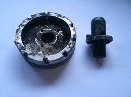 End cap and igniter assembly after detachment